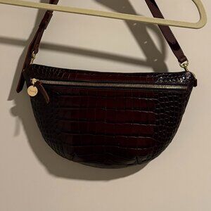 Clare V Burgundy Croc Embossed Leather Fanny Pack Belt Bag. NWOT.